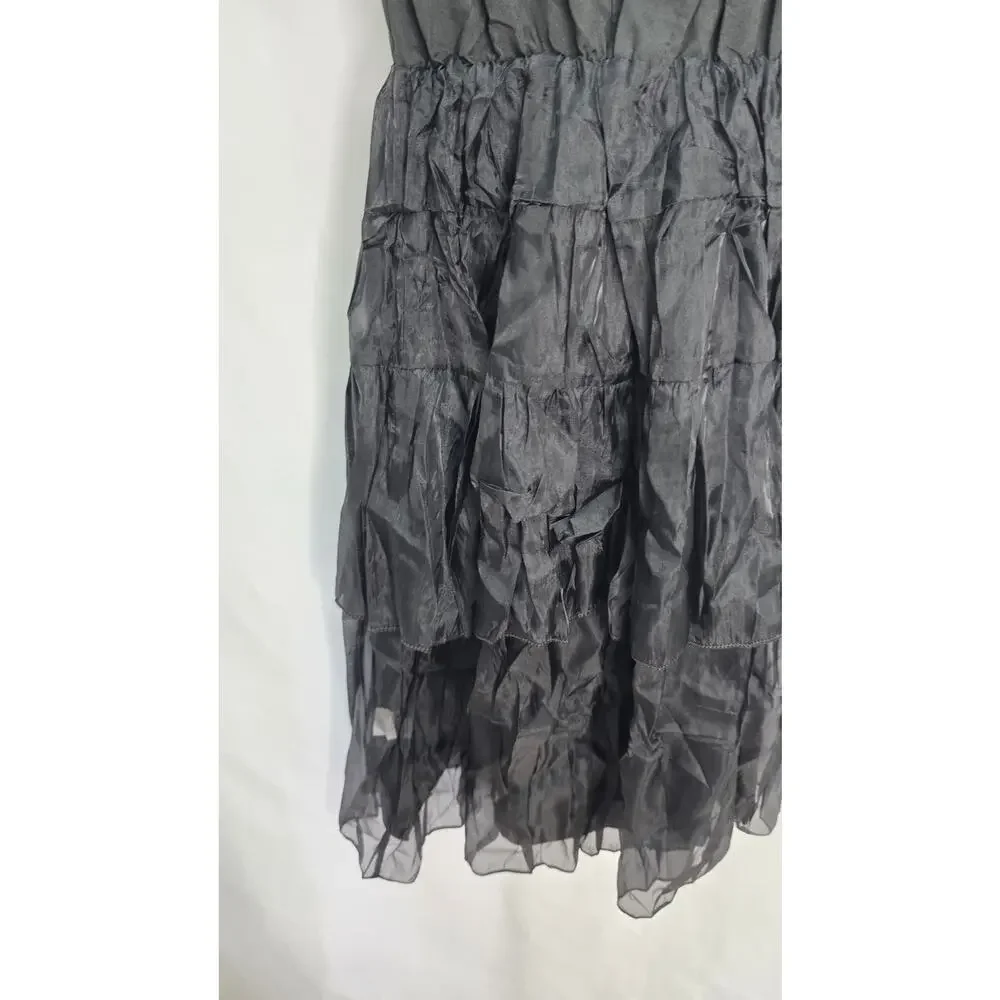 Kids Black Costume Goth Wednesday Halloween Cosplay Dress with Belt & Socks